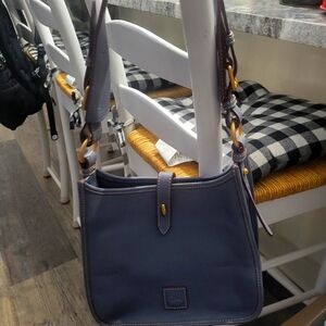 Dooney & Bourke Florentine Leather Messenger Shoulder Bag Steel Blue